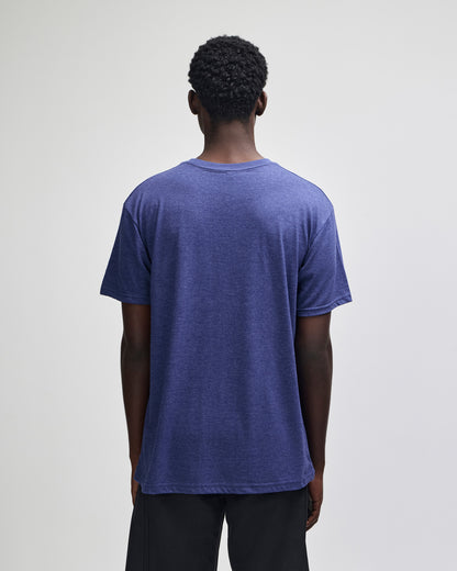 American Apparel CVC Unisex Henley T-shirt - Heather Indigo
