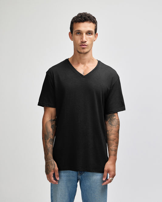 American Apparel CVC Unisex V-neck T-shirt - Black