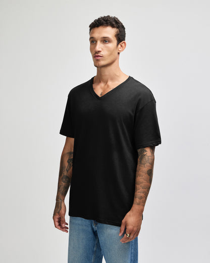 American Apparel CVC Unisex V-neck T-shirt - Black