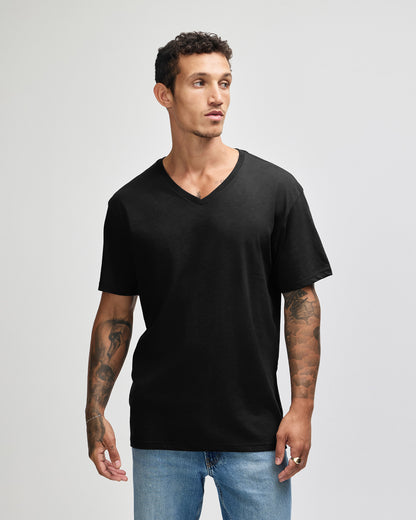 American Apparel CVC Unisex V-neck T-shirt - Black
