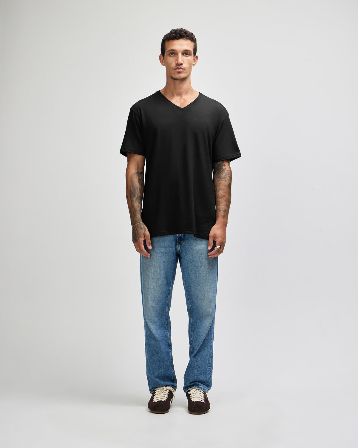 American Apparel CVC Unisex V-neck T-shirt - Black