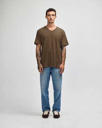 American Apparel CVC Unisex V-neck T-shirt - Heather Army