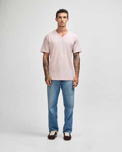 American Apparel CVC Unisex V-neck T-shirt - Heather Blush