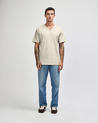 American Apparel CVC Unisex V-neck T-shirt - Heather Bone