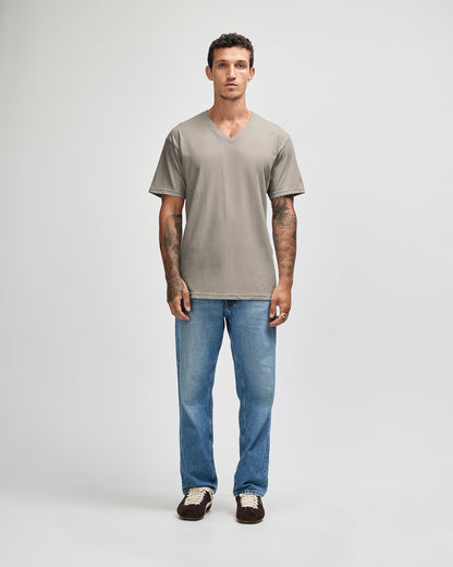 American Apparel CVC Unisex V-neck T-shirt - Heather Khaki