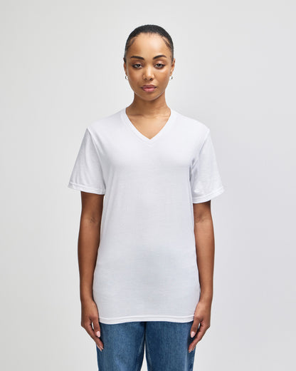 American Apparel CVC Unisex V-neck T-shirt - White