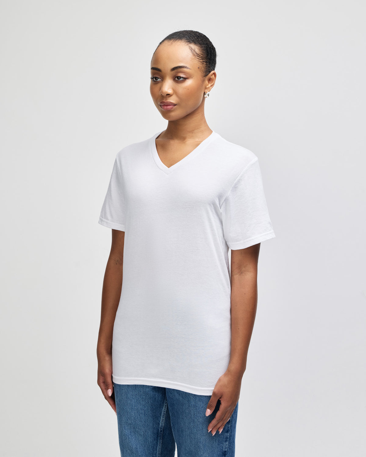 American Apparel CVC Unisex V-neck T-shirt - White