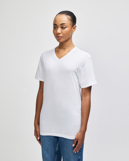 American Apparel CVC Unisex V-neck T-shirt - White