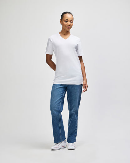 American Apparel CVC Unisex V-neck T-shirt - White
