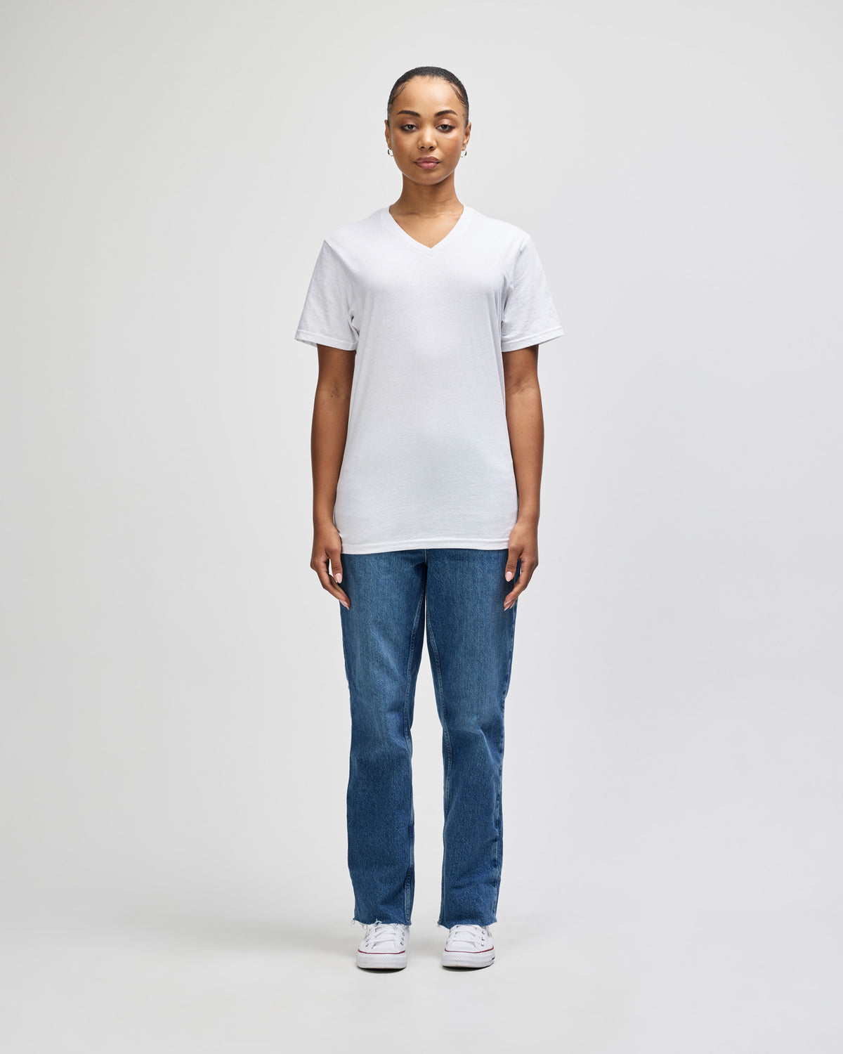 American Apparel CVC Unisex V-neck T-shirt - White