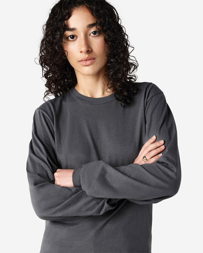 American Apparel Cotton Long Sleeve Fine Jersey T-shirt - Asphalt