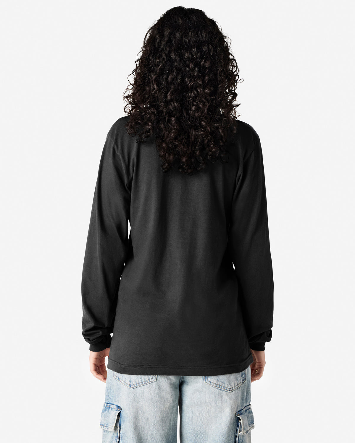 American Apparel Cotton Long Sleeve Fine Jersey T-shirt - Black