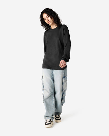 American Apparel Cotton Long Sleeve Fine Jersey T-shirt - Black