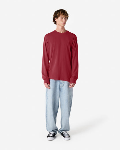 American Apparel Cotton Long Sleeve Fine Jersey T-shirt - Cranberry