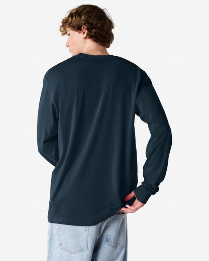 American Apparel Cotton Long Sleeve Fine Jersey T-shirt - Navy