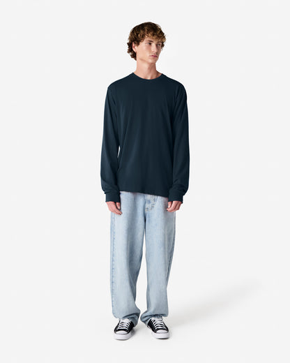 American Apparel Cotton Long Sleeve Fine Jersey T-shirt - Navy