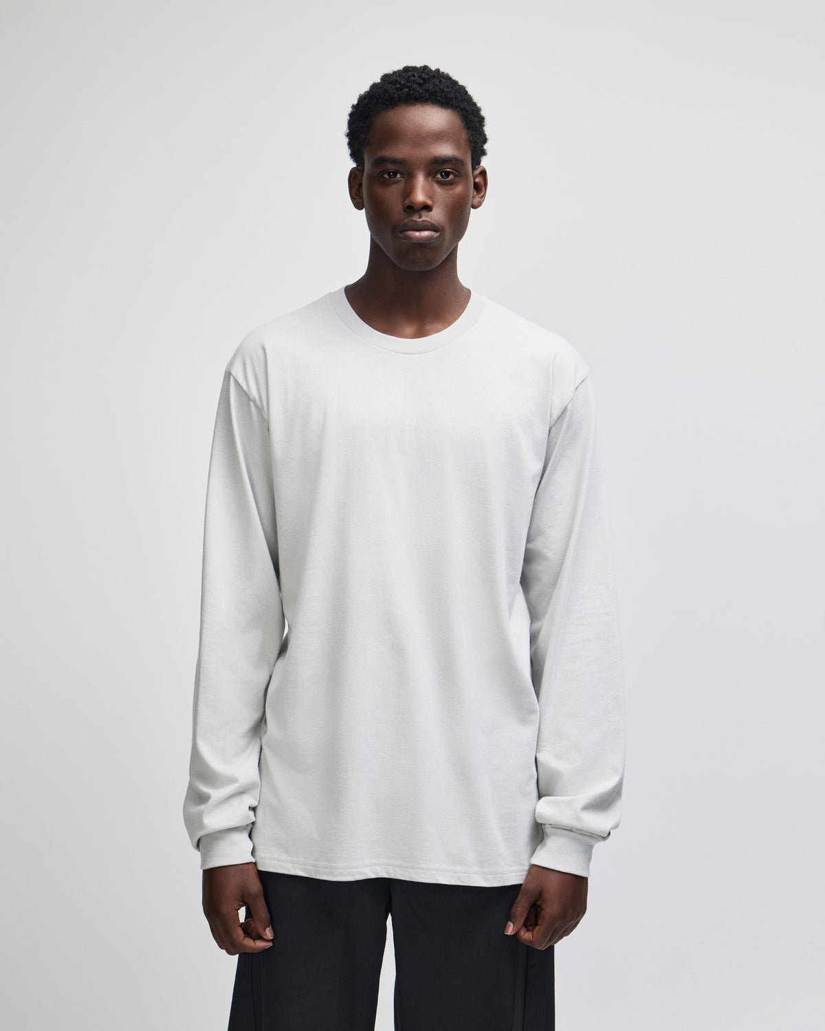 American Apparel Cotton Long Sleeve Fine Jersey T-shirt - New Silver