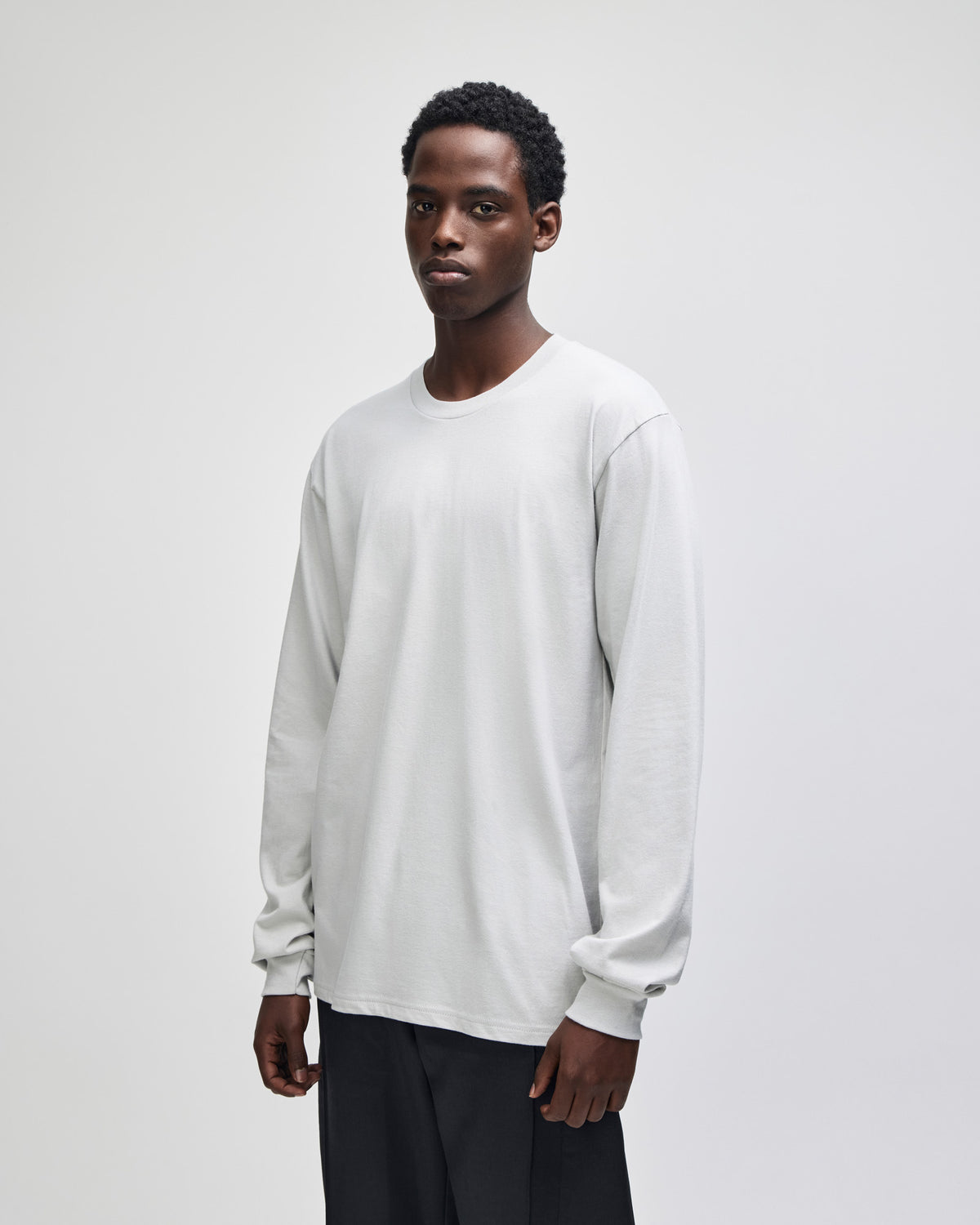American Apparel Cotton Long Sleeve Fine Jersey T-shirt - New Silver
