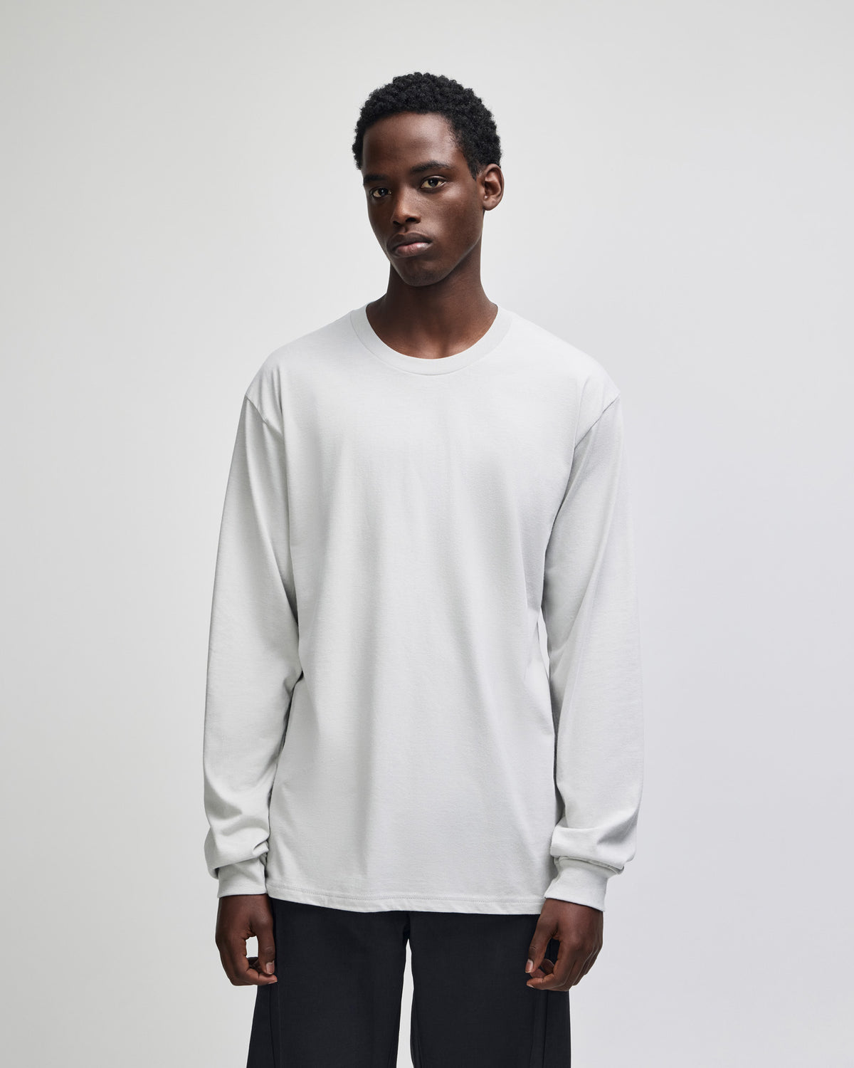 American Apparel Cotton Long Sleeve Fine Jersey T-shirt - New Silver