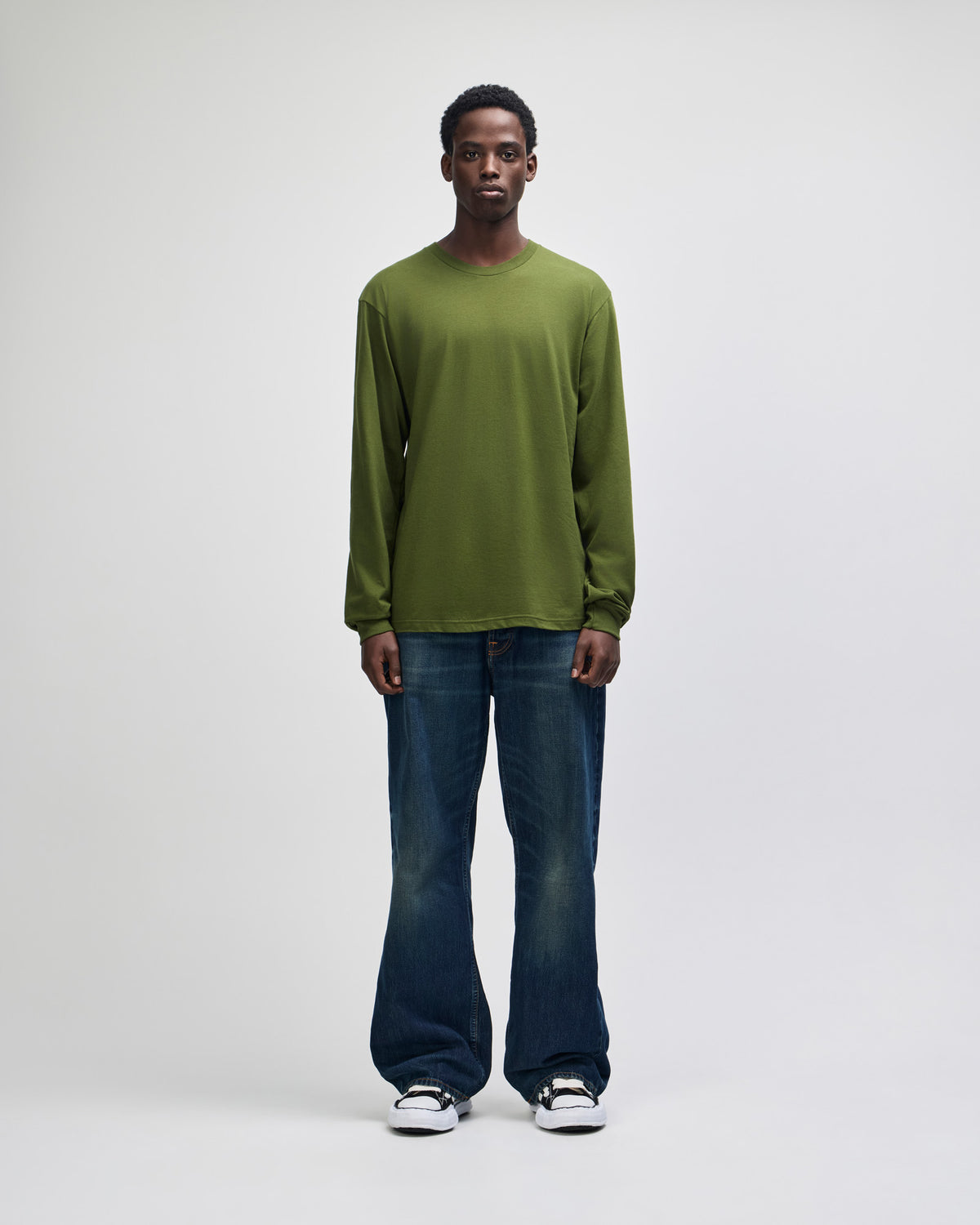 American Apparel Cotton Long Sleeve Fine Jersey T-shirt - Olive