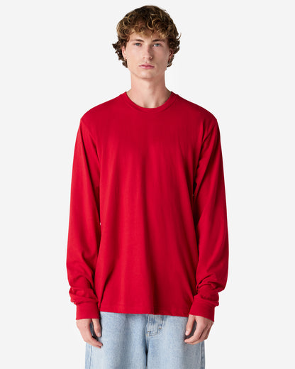 American Apparel Cotton Long Sleeve Fine Jersey T-shirt - Red