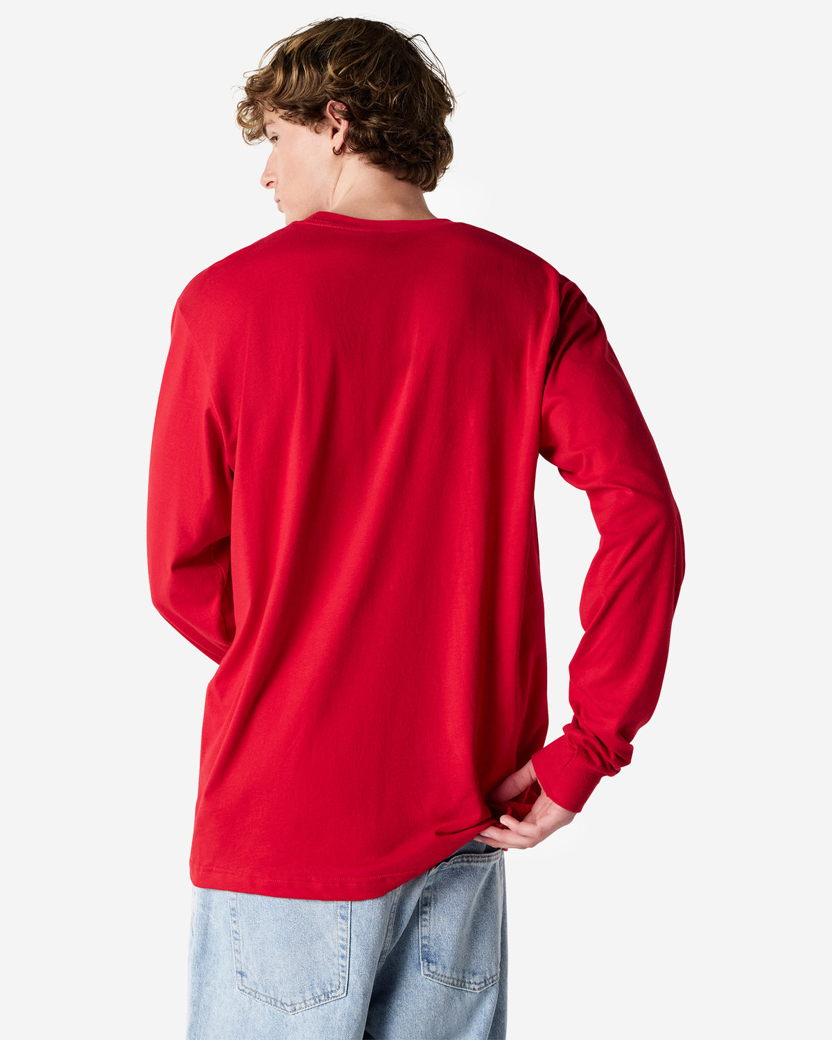 American Apparel Cotton Long Sleeve Fine Jersey T-shirt - Red