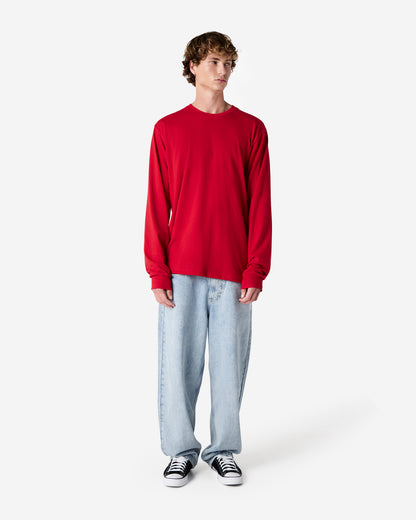 American Apparel Cotton Long Sleeve Fine Jersey T-shirt - Red