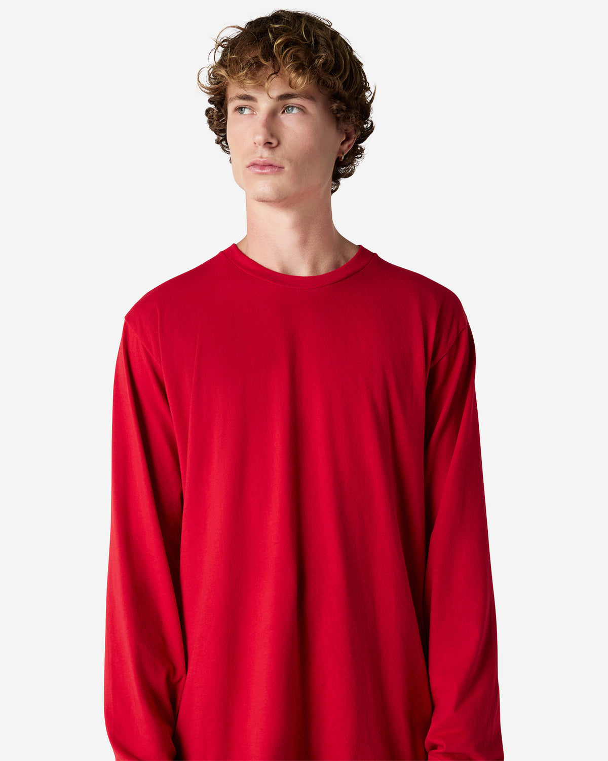 American Apparel Cotton Long Sleeve Fine Jersey T-shirt - Red