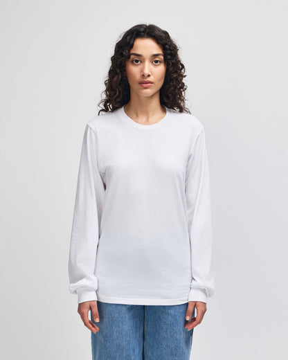 American Apparel Cotton Long Sleeve Fine Jersey T-shirt - White