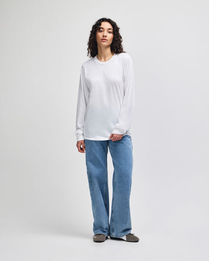 American Apparel Cotton Long Sleeve Fine Jersey T-shirt - White