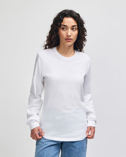 American Apparel Cotton Long Sleeve Fine Jersey T-shirt - White
