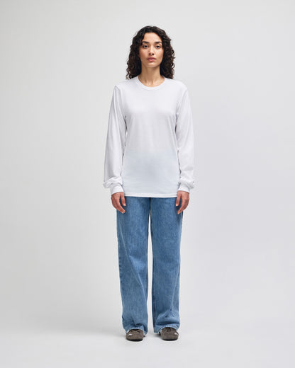 American Apparel Cotton Long Sleeve Fine Jersey T-shirt - White