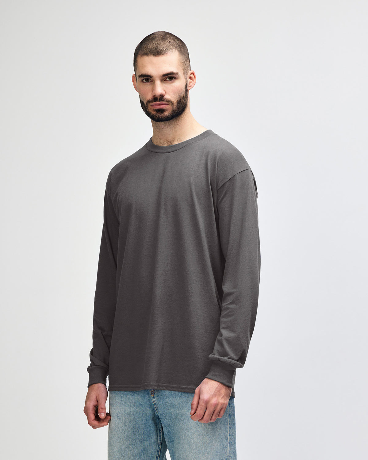 Gildan Ultra Cotton Adult Long Sleeve T-Shirt - Charcoal