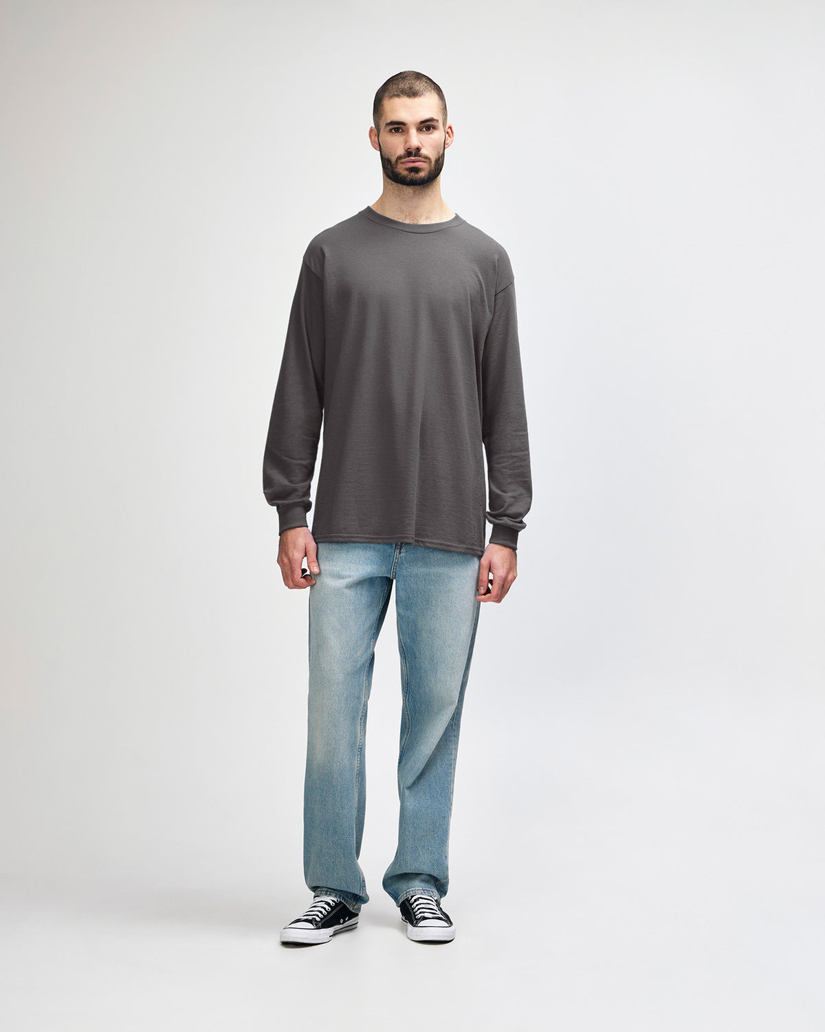 Gildan Ultra Cotton Adult Long Sleeve T-Shirt - Charcoal