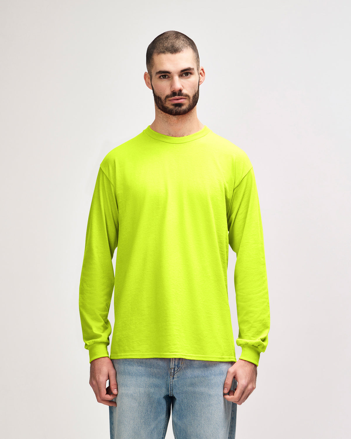 Gildan Ultra Cotton Adult Long Sleeve T-Shirt - Safety Green