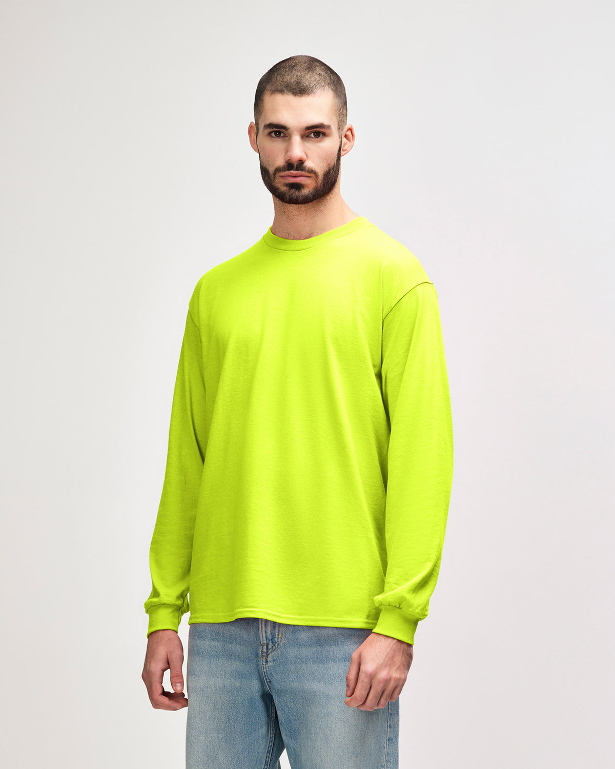 Gildan Ultra Cotton Adult Long Sleeve T-Shirt - Safety Green