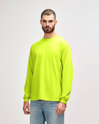 Gildan Ultra Cotton Adult Long Sleeve T-Shirt - Safety Green