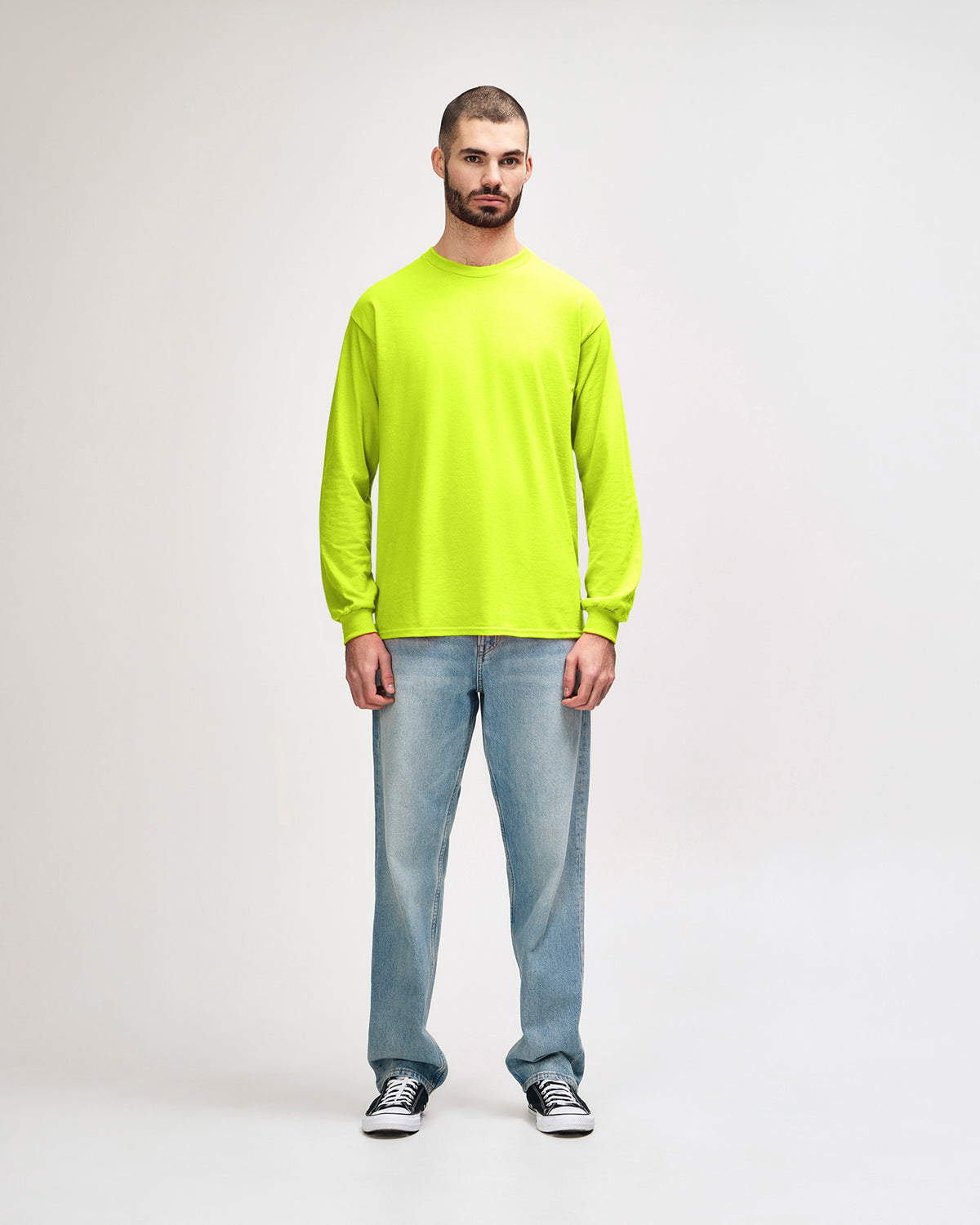 Gildan Ultra Cotton Adult Long Sleeve T-Shirt - Safety Green