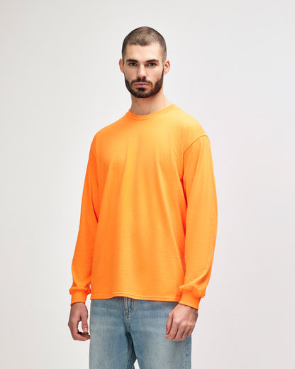 Gildan Ultra Cotton Adult Long Sleeve T-Shirt - Safety Orange