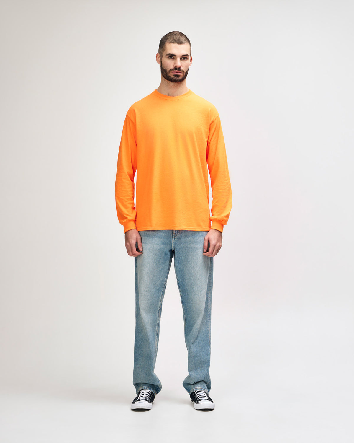 Gildan Ultra Cotton Adult Long Sleeve T-Shirt - Safety Orange