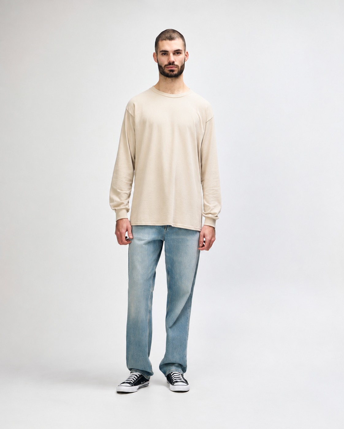 Gildan Ultra Cotton Adult Long Sleeve T-Shirt - Sand