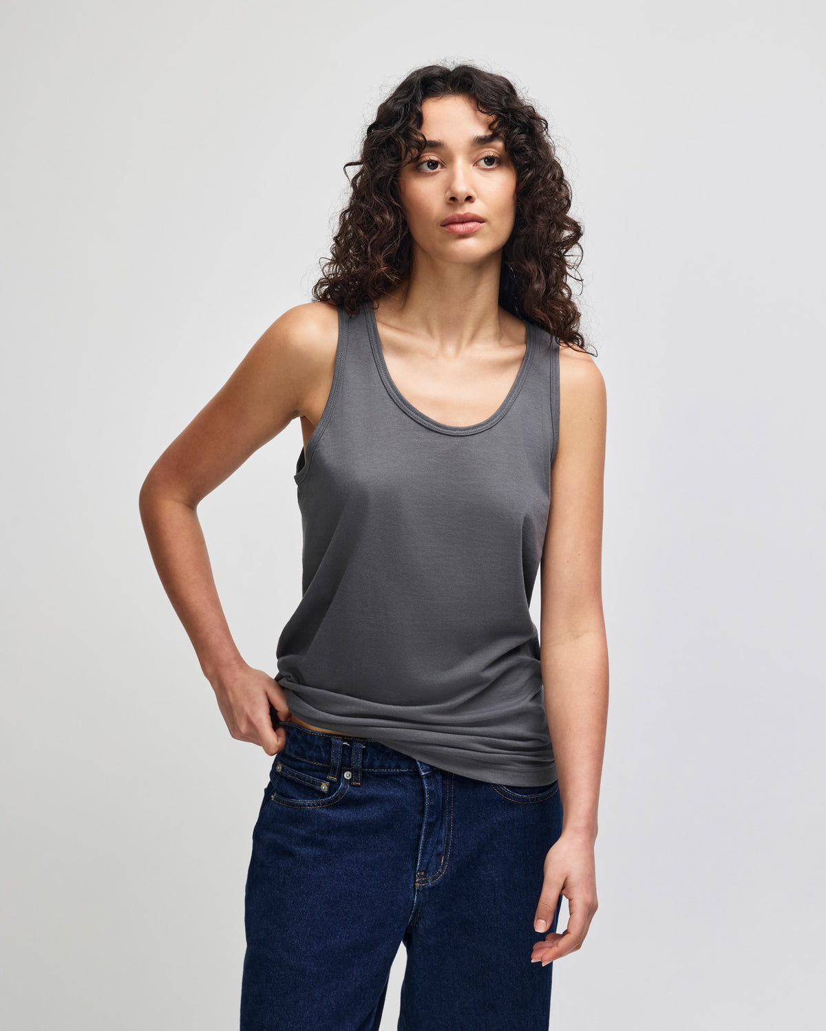 American Apparel Unisex Fine Jersey Tank - Asphalt