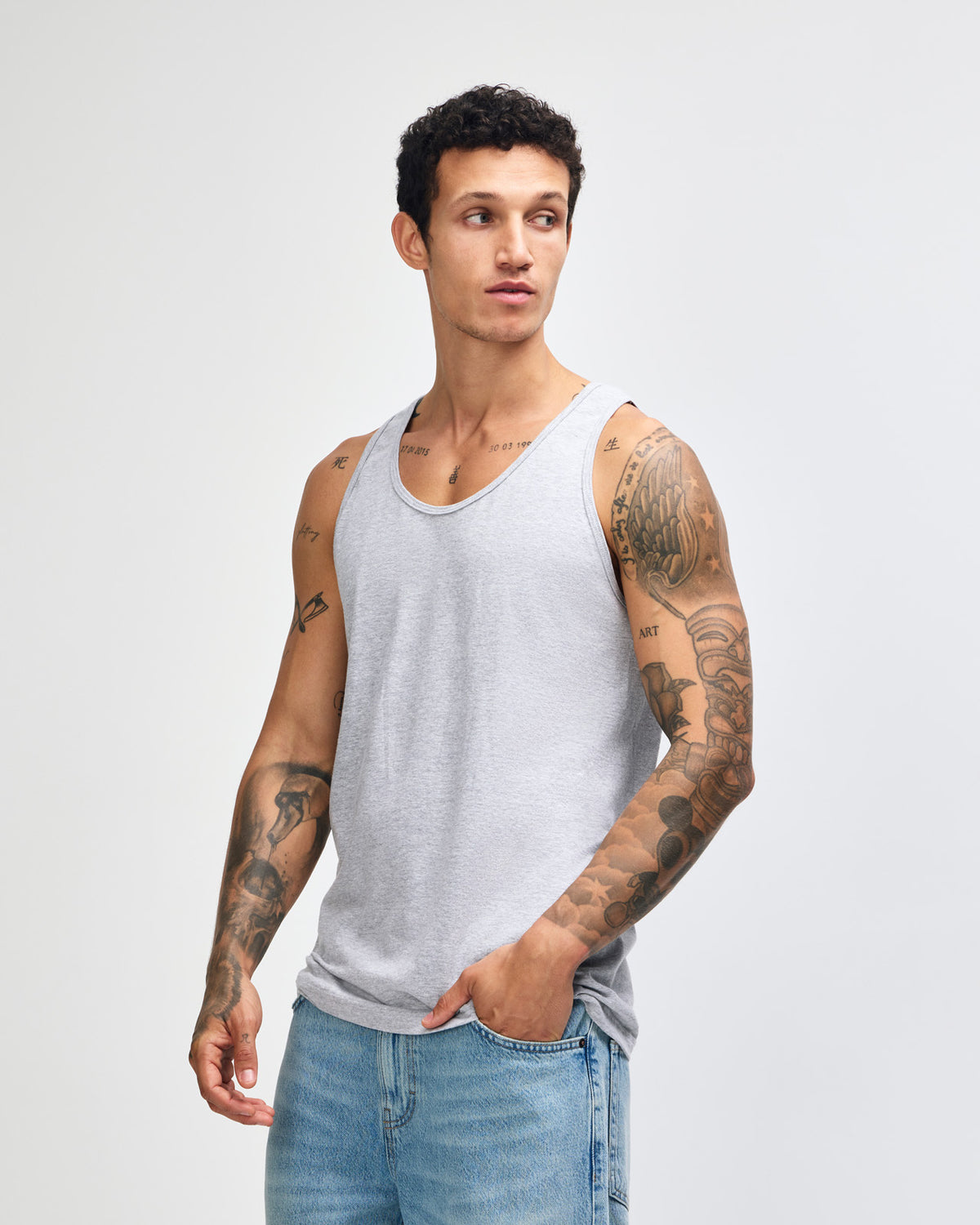 American Apparel Unisex Fine Jersey Tank - Heather Grey