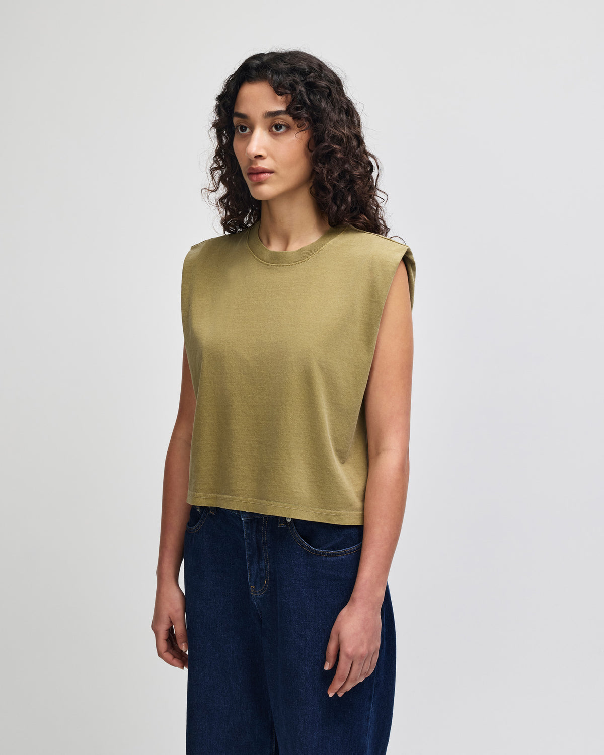 American Apparel Women's Muscle T-shirt - Faded Army