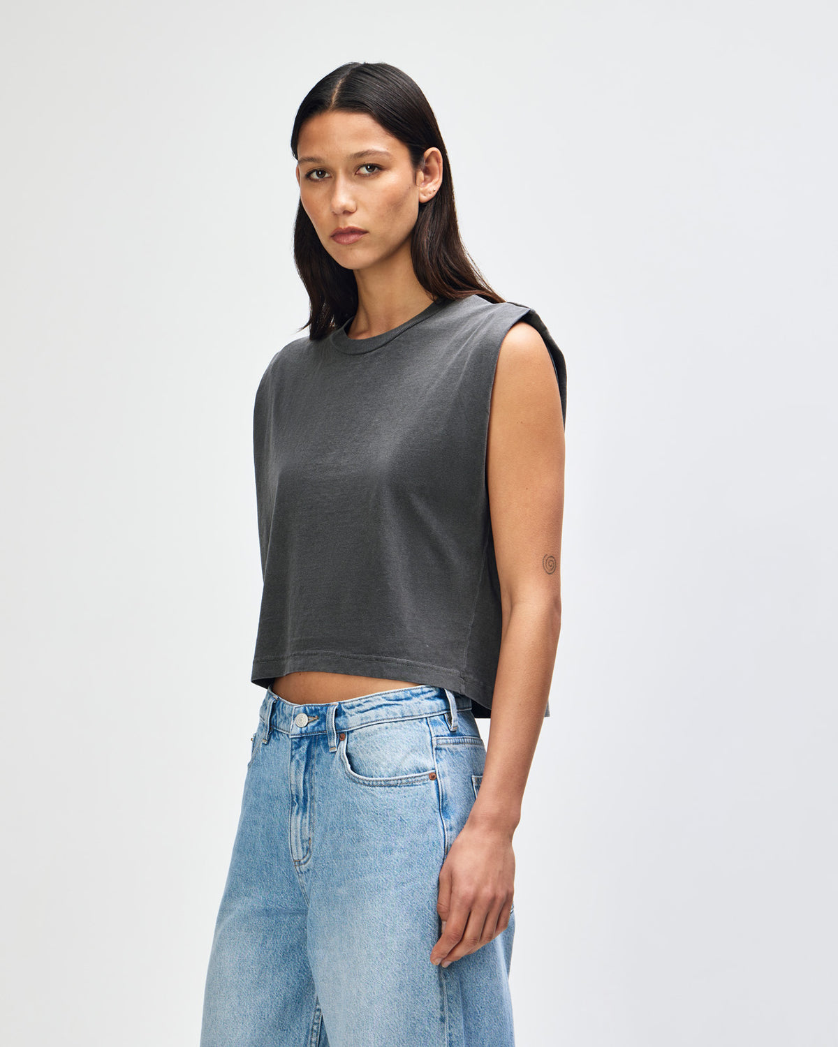 American Apparel Women's Muscle T-shirt - Faded Black