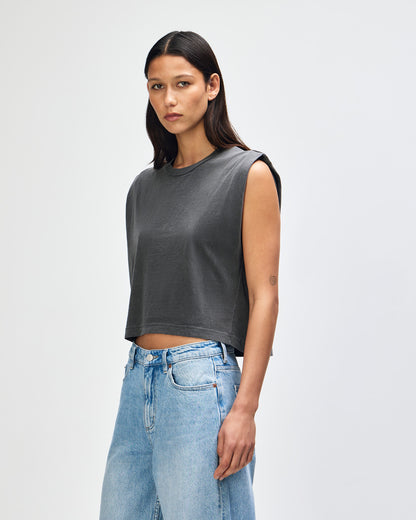 American Apparel Women's Muscle T-shirt - Faded Black