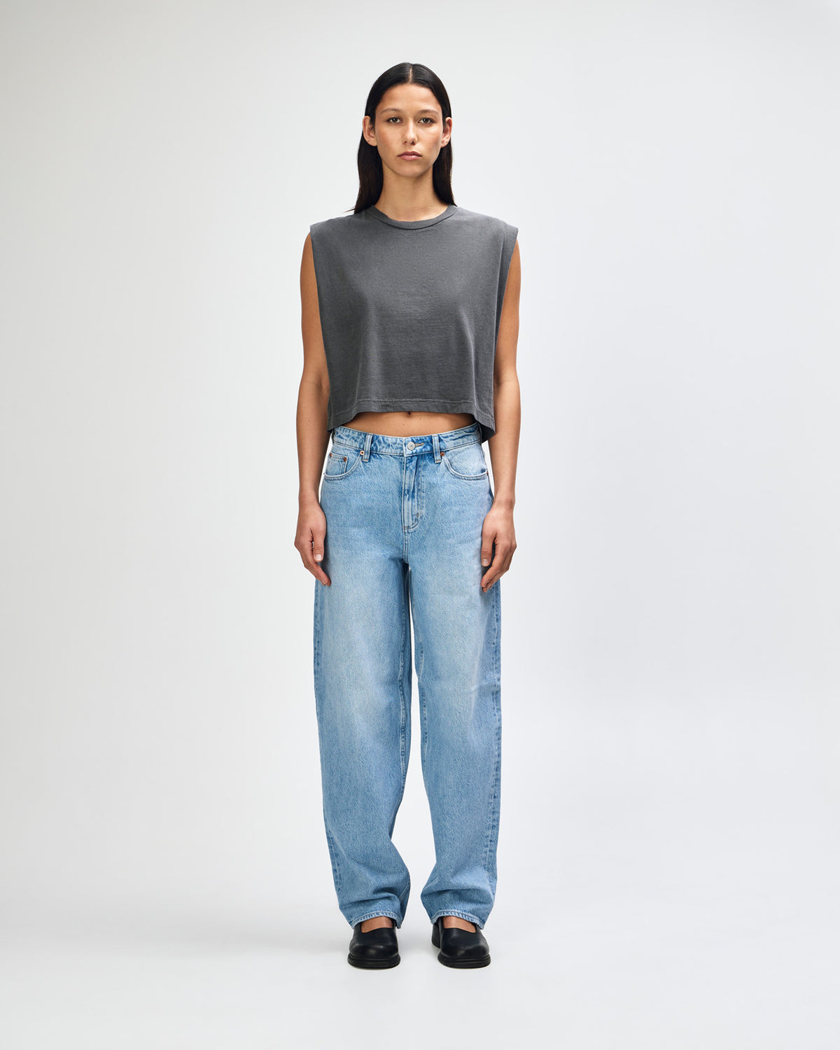 American Apparel Women's Muscle T-shirt - Faded Black