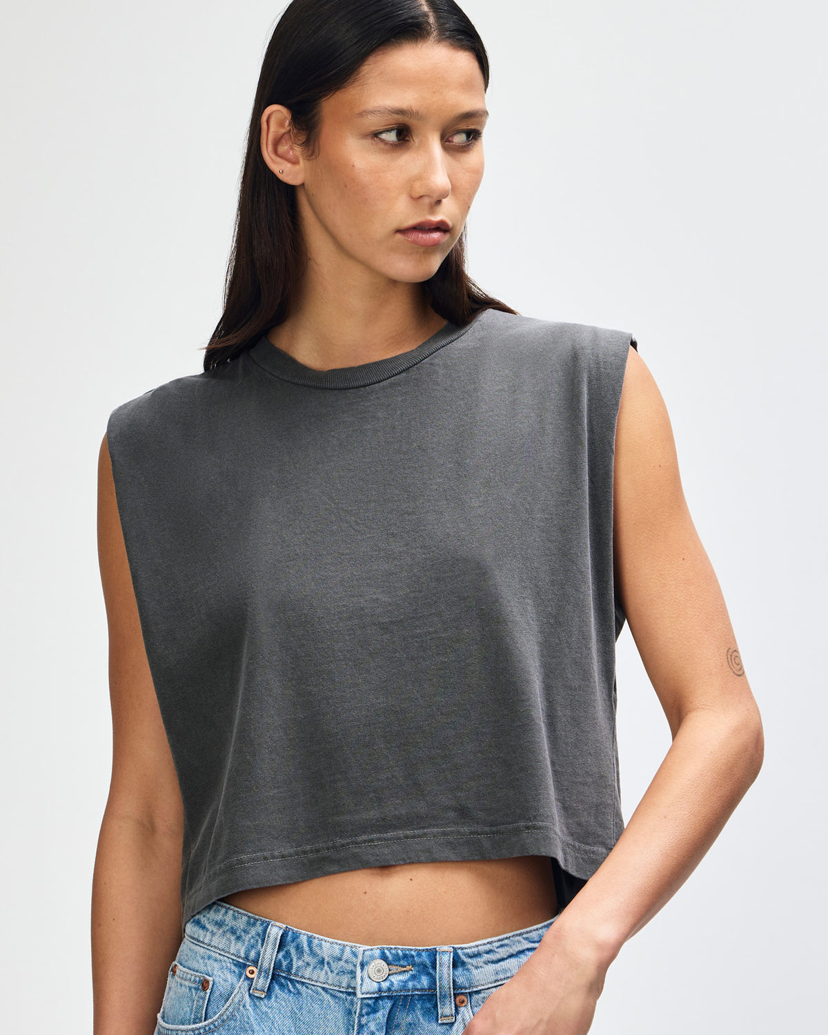 American Apparel Women's Muscle T-shirt - Faded Black