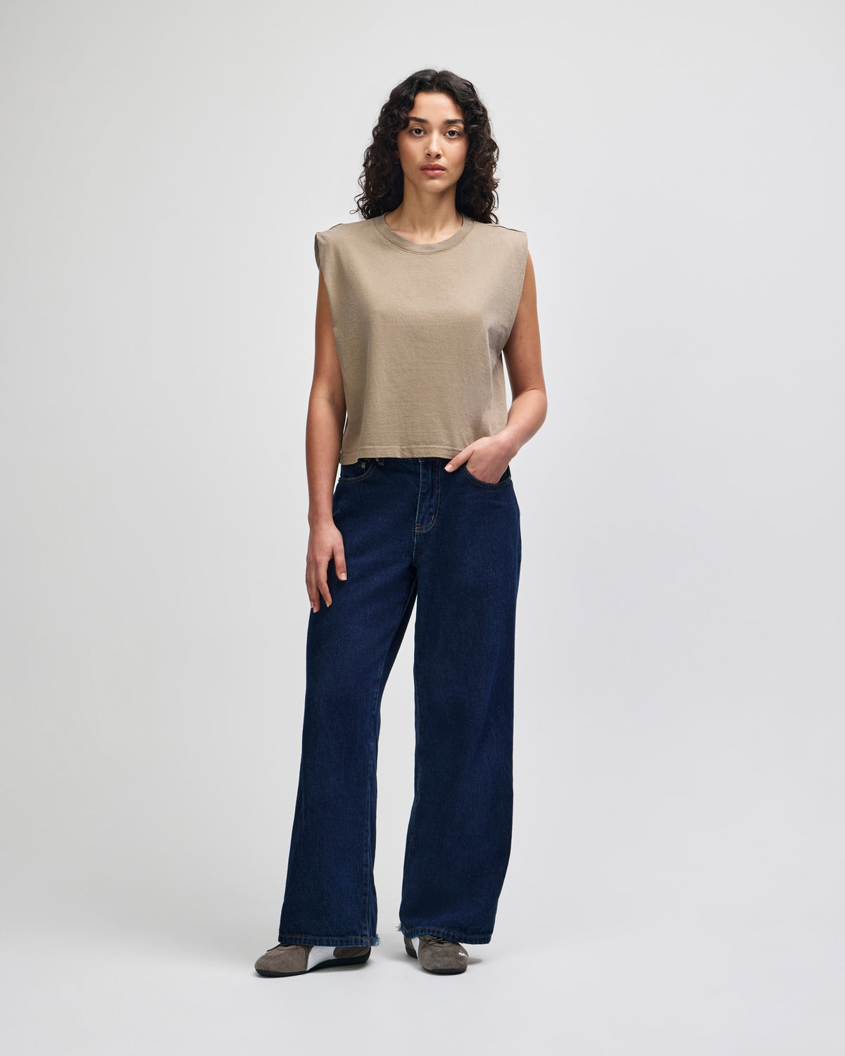 American Apparel Women's Muscle T-shirt - Faded Brown