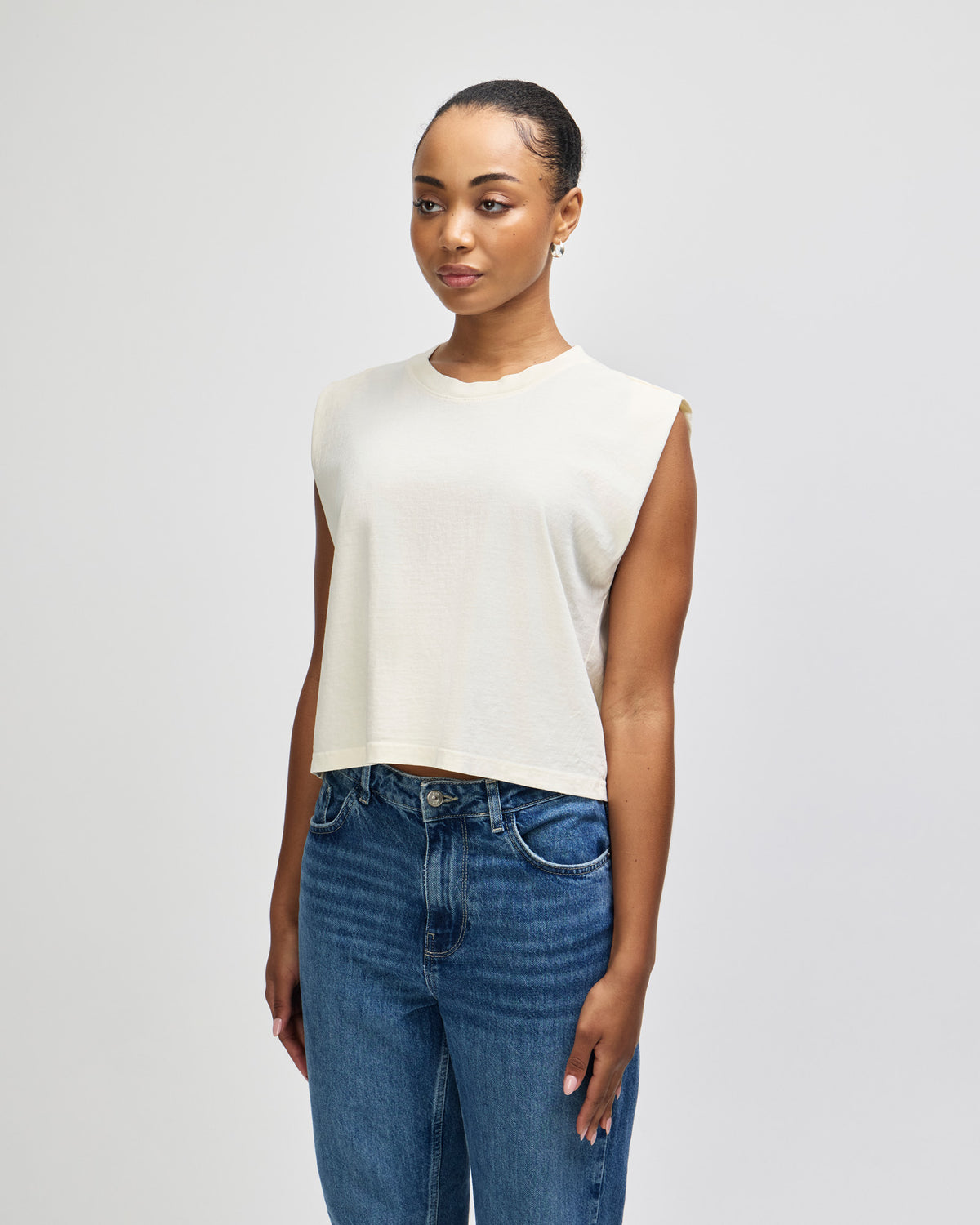 American Apparel Women's Muscle T-shirt - Faded Cream